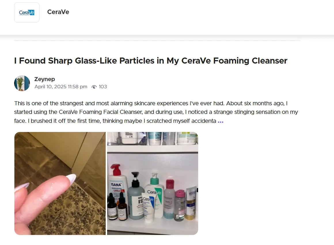 Screenshot of CeraVe customer reviews