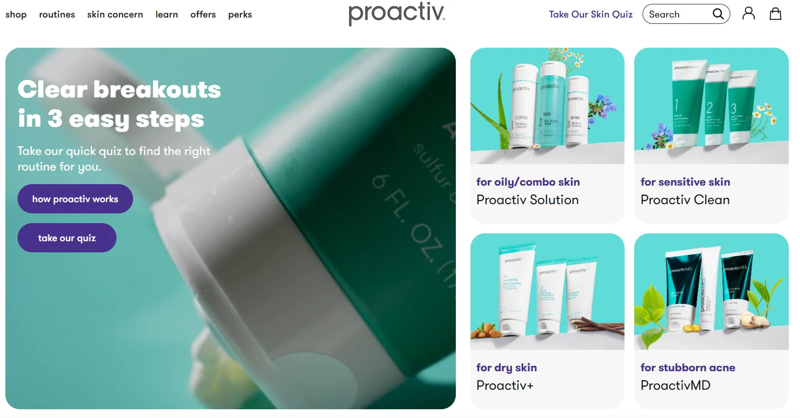 Proactiv acne products shown as part of a natural-alternative comparison