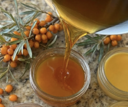 Screenshot of research on sea buckthorn oil for skin