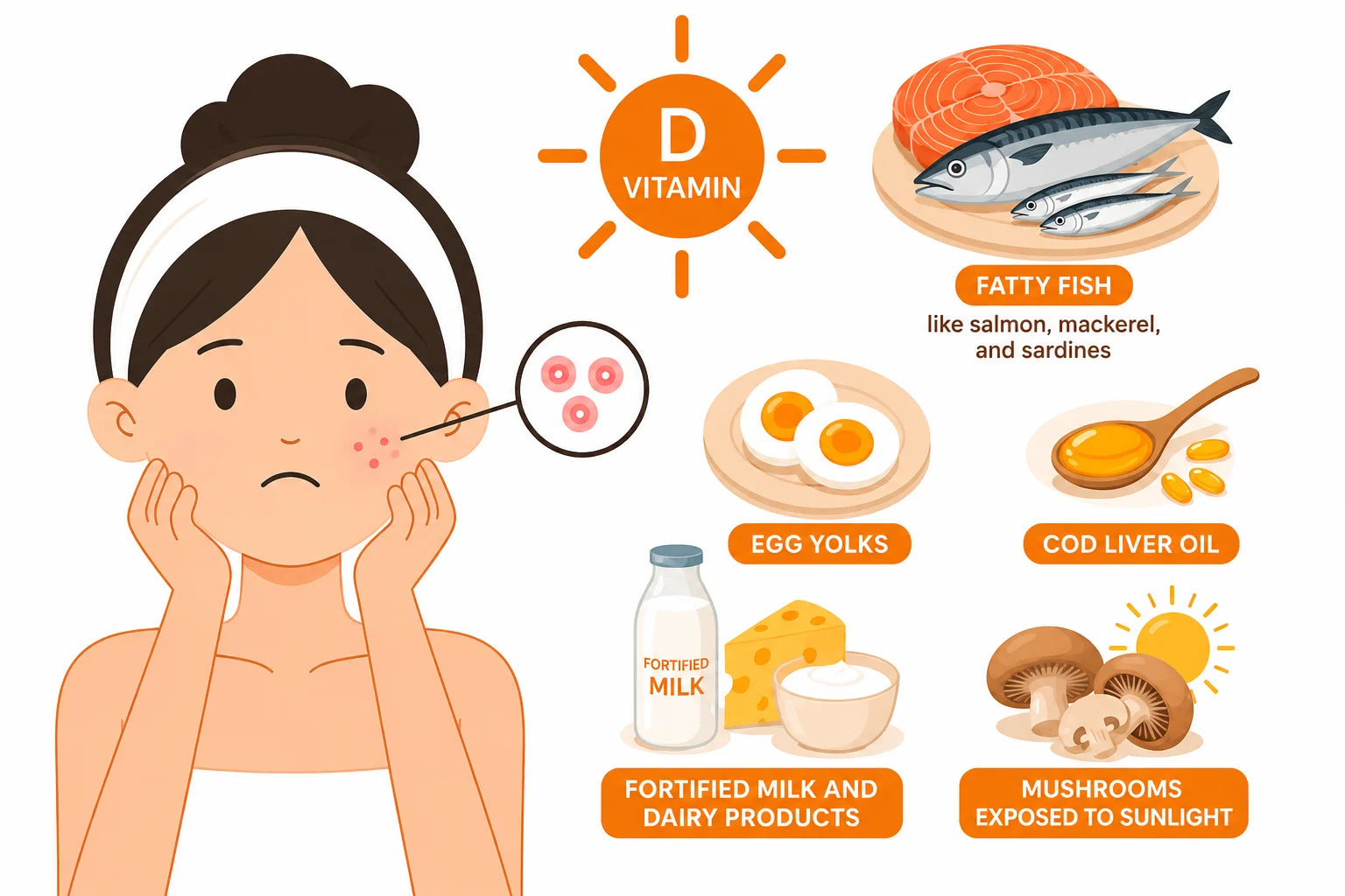 Infographic on vitamin D and acne